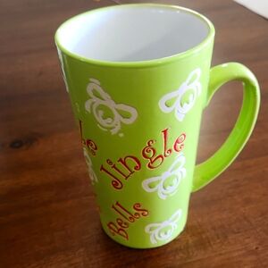 Mulberry Jingle Bells Latte Mug, Lime Green, 16 oz
